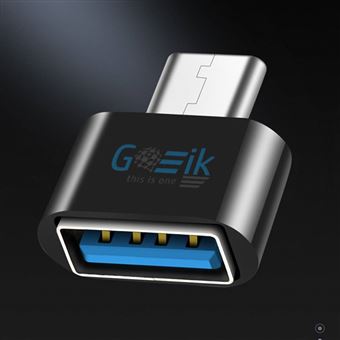 Mini Adaptador Goeik Otg Tipo-C para USB 3.0 - Preto - 1