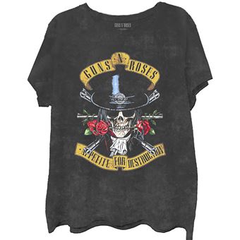 T-shirt Rock Off GUNS N ROSES | Appetite Washed Dip|Dye em | Preto | S - 1