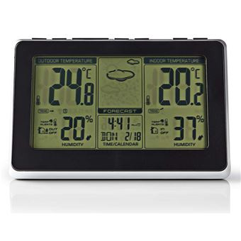Estação Meteorológica Digital Nedis WEST400BK | Cinzento - 1