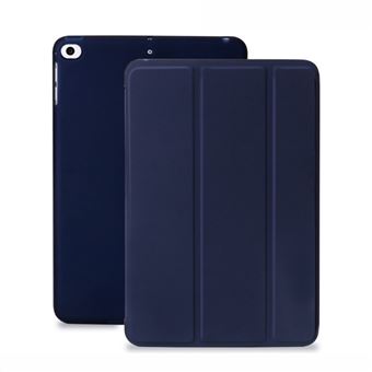 Capa Magunivers para Apple Ipad Mini 7.9 Pouces (2019)/Ipad Mini 4 PU + TPU Pele Napa com Suporte Tri-Fold Azul Escuro - 1