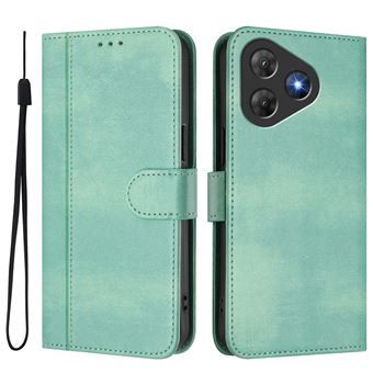 Capa FOXDOCK para Blackview Oscal Flat 2/2C | Estilo Vintage | TPU com Textura de Pele Antiderrapante | Compartimentos para Cartões e Suporte | Verde claro - 1