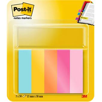 Bloco de Notas Autocolante Post-It 7100259442 | Azul, Laranja, Rosa, Amarelo - 1