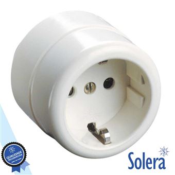 Tomada Elétrica Superfície Solera Com Terra Redonda - 1