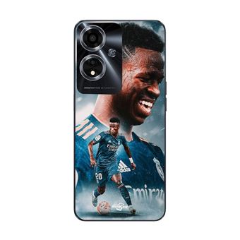 Capa Maniacase para Oppo A59 5G | Vinicius JR Real Madrid Papel de parede azul - 1