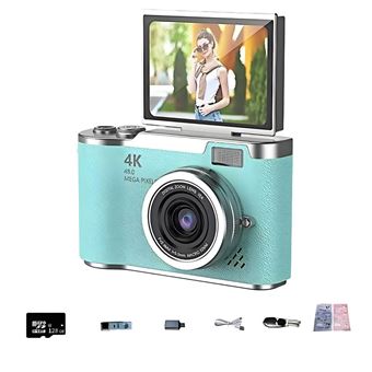 Câmara Digital SZSMART LK-007 | Ecrã Giratório | 128GB | Verde Feijão - 1