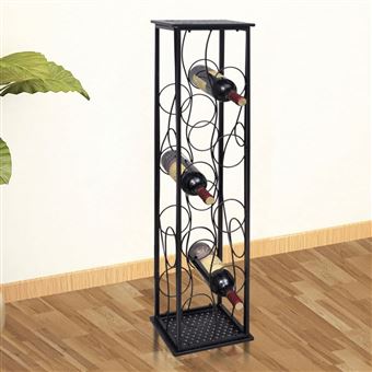 Garrafeira de metal vidaXL com suporte para 8 garrafas de vinho - 1