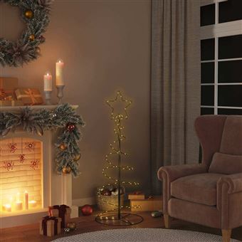 Árvore de Natal LED vidaXL | 80 LEDs Branco Quente 120 cm - 1