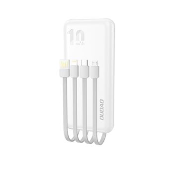 Power Bank DUDAO K6Pro Universal 10000mAh Power Bank with USB Cable Type C Lightning white | 10000 mAh | Branco - 1
