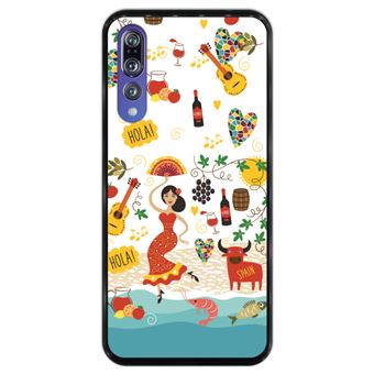Capa Hapdey para Huawei P20 Pro - P20 Plus Design Símbolos de Espanha em Silicone Flexível e TPU Preto