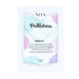 Colar Prateado Aco Noa Story | Poderosa | Aço Dourado - 1