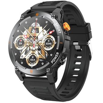 Smartwatch Chronus | Lanterna | Desportos ao Ar Livre | Bluetooth | Frequência Cardíaca | Preto - 1