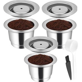 Pack 3 Cápsulas reutilizáveis em aço inox Antiimpacto para Cafeteira Nespresso Latíssima One - 1