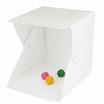 Mini Estúdio Fotográfico Portátil Goeik, com Iluminação Led e 2 Fundos Amovíveis – Modelo 24X23X22Cm - 1