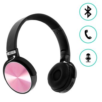 Auscultadores Avizar Mãos Livres Bluetooth Stereo MicroSD/Jack 3,5mm Dobráveis Rosa