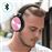 Auscultadores Avizar Mãos Livres Bluetooth Stereo MicroSD/Jack 3,5mm Dobráveis Rosa_3