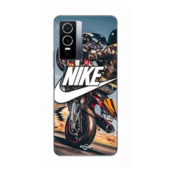 Capa Maniacase para Vivo Y76 5G | Nike Logo Branco Roda de Moto - 1