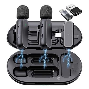 Microfone Lapela sem fios CO-Phénix |Type-C/Lightning/USB C | 2 transmissores | para Vlogs, Tiktok, YouTube, Vídeo - 1