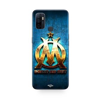 Capa Maniacase para Oppo A32 | OM ouro a brilhar diretamente para o golo fundo azul - 1