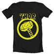 T-shirt com Decote Redondo Thor Distressed Hammer Wide Neck | Preto | XL