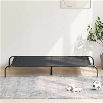 Cama para cães elevada vidaXL | 150x90x20 cm | Textilene e aço preto - 1