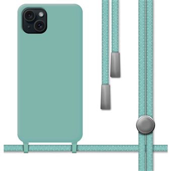Capa TUMUNDOSMARTPHONE de silicone líquido com cordão para iPhone 15 Plus (6.7) Verde - 1
