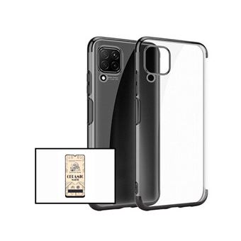Kit G4M Vidro Temperado Ceramica Full Cover + Capa Proteção Traseira Super Slim para Samsung Galaxy F12 - Preto - 1