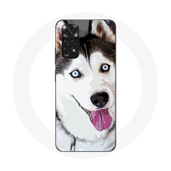Capa Maniacase para Xiaomiredmi Note 11 4G Husky Siberiano Branco Olhos Azuis - 1
