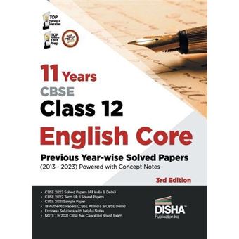 11 Years Cbse Class 12 English Core Previous Yearwise Solved Papers 2013  2023 Powered With Concept Notes 3Rd Edition   Previous Year Questions Pyqs - 1