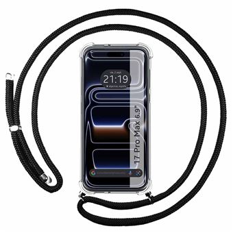 Capa Tumundosmartphone Transparente para iPhone 17 Pro Max (6.9) com cordão preto - 1