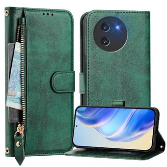 Capa Carteira ZURSANA para Doogee Note 59 Pro | Suporte | Zíper | Proteção Anti-Impacto  | Verde - 1
