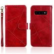 Capa Magunivers para Samsung Galaxy S10| PU |superfície de losango com suporte e alça - Vermelho