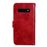 Capa Magunivers para Samsung Galaxy S10| PU |superfície de losango com suporte e alça - Vermelho_2