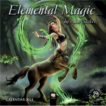 Anne Stokes Elemental Magic Mini Wall Calendar 2024 Art Calendar By Flame Tree Publishing - 1