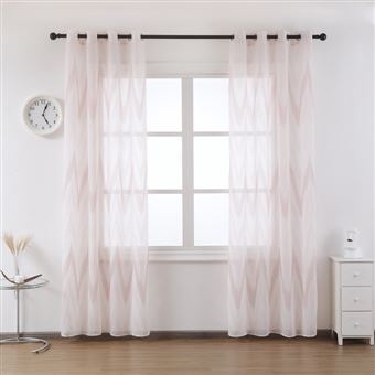 Cortina de Voal Estampada BOD HOME | 140x260cm | Rosa - 1