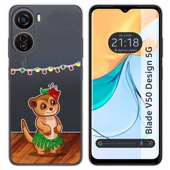 Capa de silicone TUMUNDOSMARTPHONE para Zte Blade V50 Design 5G | transparente desenhos Meerkat - 1