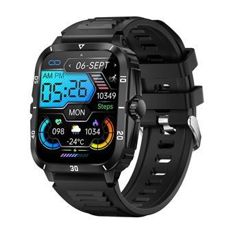 Smartwatch Militar Chronus | HD 1,96" | 3ATM | Monitor de Frequência Cardíaca | Preto - 1