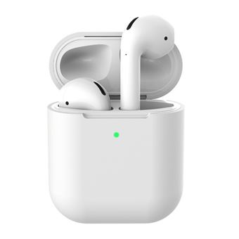 Capa silicone carregamento sem fio flexível branco para Apple AirPods - 1
