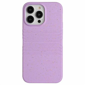 Capa de TPU + palha de trigo anti-riscos, totalmente biodegradável, à prova de choque Magunivers para iPhone 14 Pro - roxo - 1