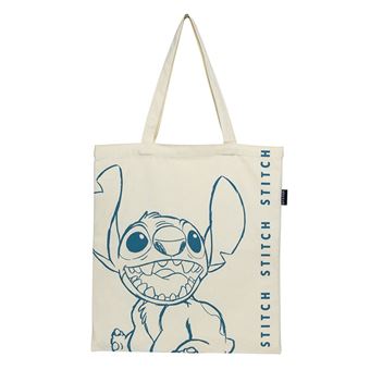 Sacola de Pano Stitch - Disney WD16222 | 40cm | Creme + Azul - 1