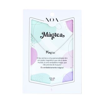 Colar Prateado Aco Noa Story | Mágica | Aço Dourado - 1