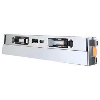 Doca de expansão do cabo de carregamento do telemóvel móvel do console central do carro Type-C + Type-C HUB V-REEL para Tesla Model 3/Y (2020-2023) | Cinza - 1