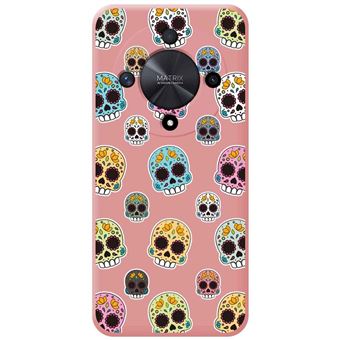 Capa Tumundosmartphone de silicone líquido rosa para Honor Magic 6 Lite 5G Catrina desenhos de design - 1