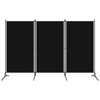 Divisória de Quarto vidaXL com 3 painéis 260x180 cm preto - 1
