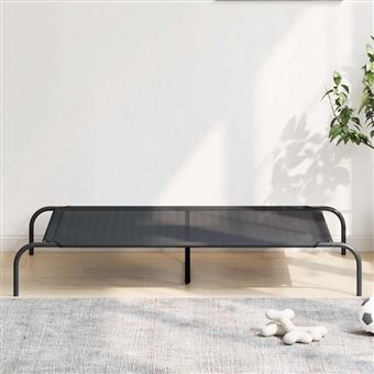 Cama para cães elevada vidaXL | 130x80x20 cm | Textilene e aço preto - 1