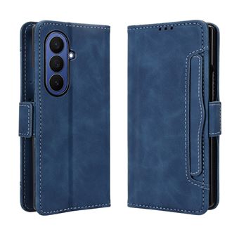 Capa FOXDOCK Protetora para Samsung Galaxy Z Fold 7 | Suporte e Flip de couro PU | À Prova de Choque | Azul - 1