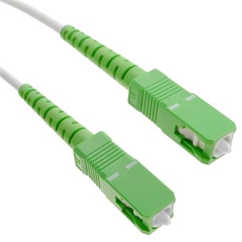 Cabo de Fibra Ótica BeMatik SC/APC para Simplex SC/APC Monomodo 9/125 de 50cm OS2 Branco - 1