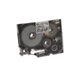 Brother Black on Clear Gloss Laminated Tape, 12mm - 1