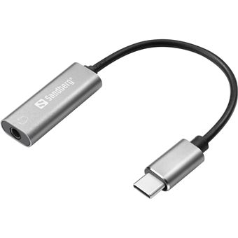 Placa de Som Sandberg USB-C Audio Adapter | Prateado, Branco - 1