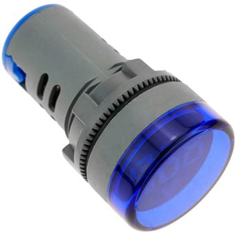 Visor LCD BeMatik de 3 Dígitos Azul com Voltímetro 50-500V Rodada 22mm - 1