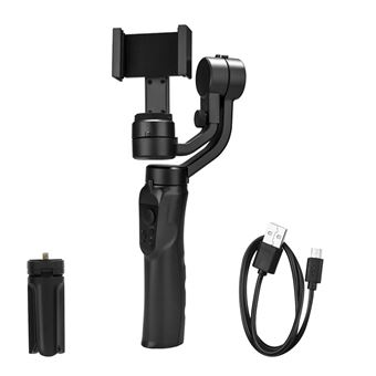 Estabilizador Gimbal Smartphone Lemonada F6 | 3 Eixos Suporte Tripé | Bluetooth - Preto - 1